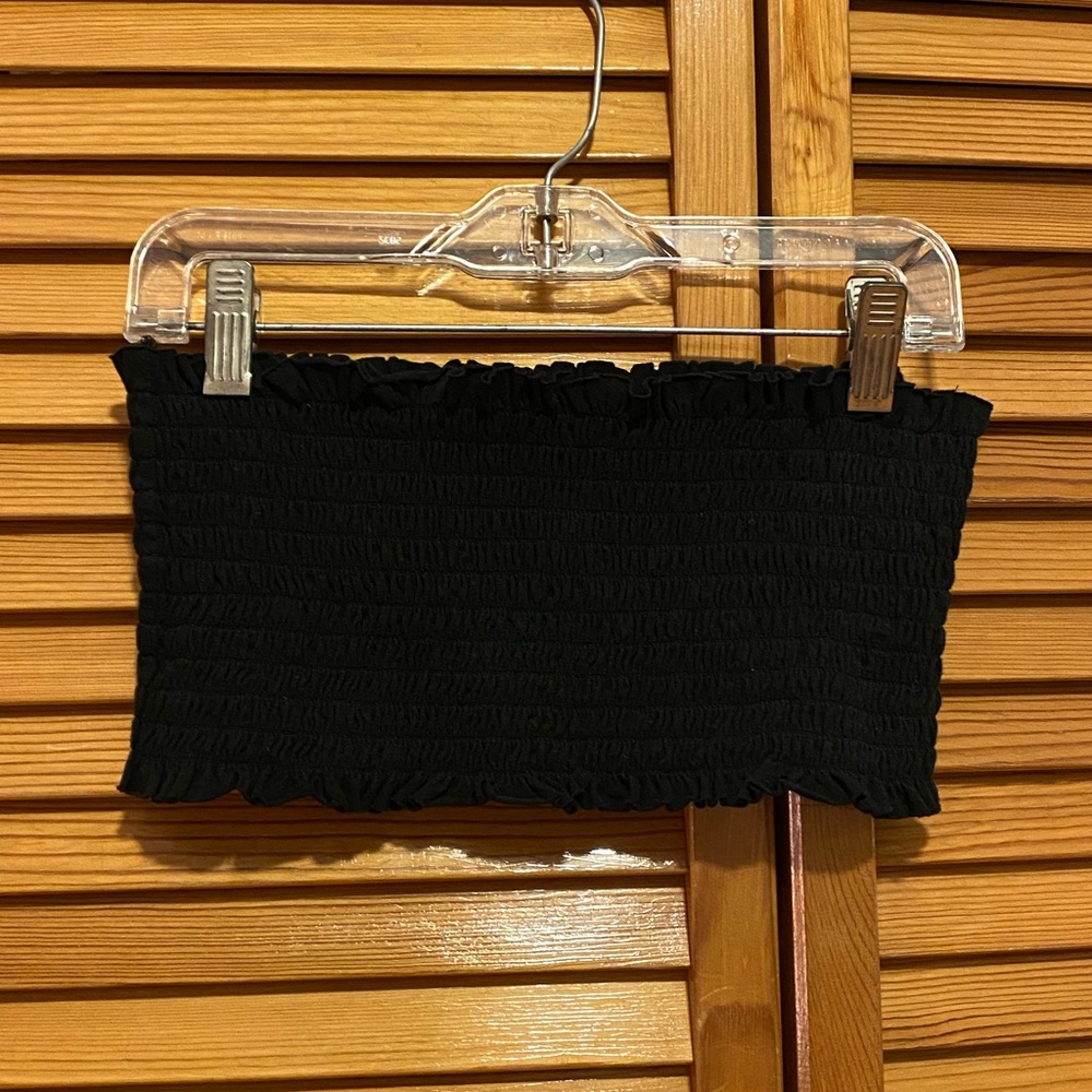 Brandy Melville Black Smocked Top